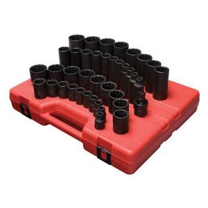Sunex 2698 39PC 1/2"DR 12 POINT SAE MASTER IMPACT SOCKET SET image