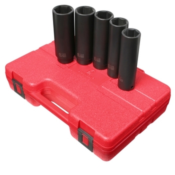 Sunex 2845 1/2" DR.EXTRA DEEP SAE SOCKET SET 5PC image
