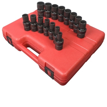Sunex 2855 15 PC 1/2" DR 12 PT METRIC UNIV IMPACT SOCKET image