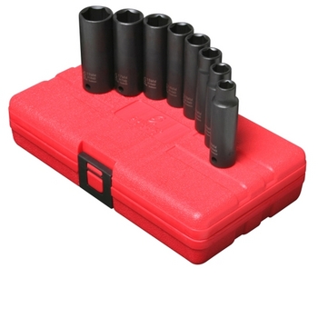 Sunex 3653 SOCKET SET IMPACT 3/8IN. DRIVE 8PC DEEP MET 6 PNT image