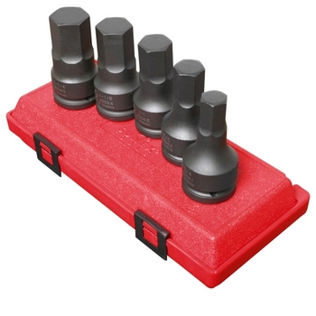 Sunex 4506 3/4" DR. 5PC SAE IMPACT HEX DRIVER SET image