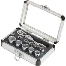 Sunex International SUN9723 13 PC. Universal Spline Socket Set with Mini-Flex He image