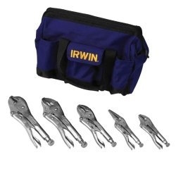 Vise Grip 2077704 - 5 Piece Locking Pliers Set with Canvas Tool Tote Bag image