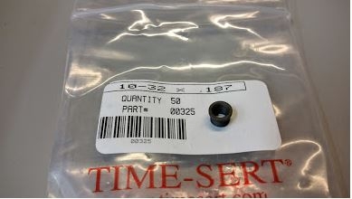 TIME-SERT 00325 Replacement Inserts 10-32 Length .187