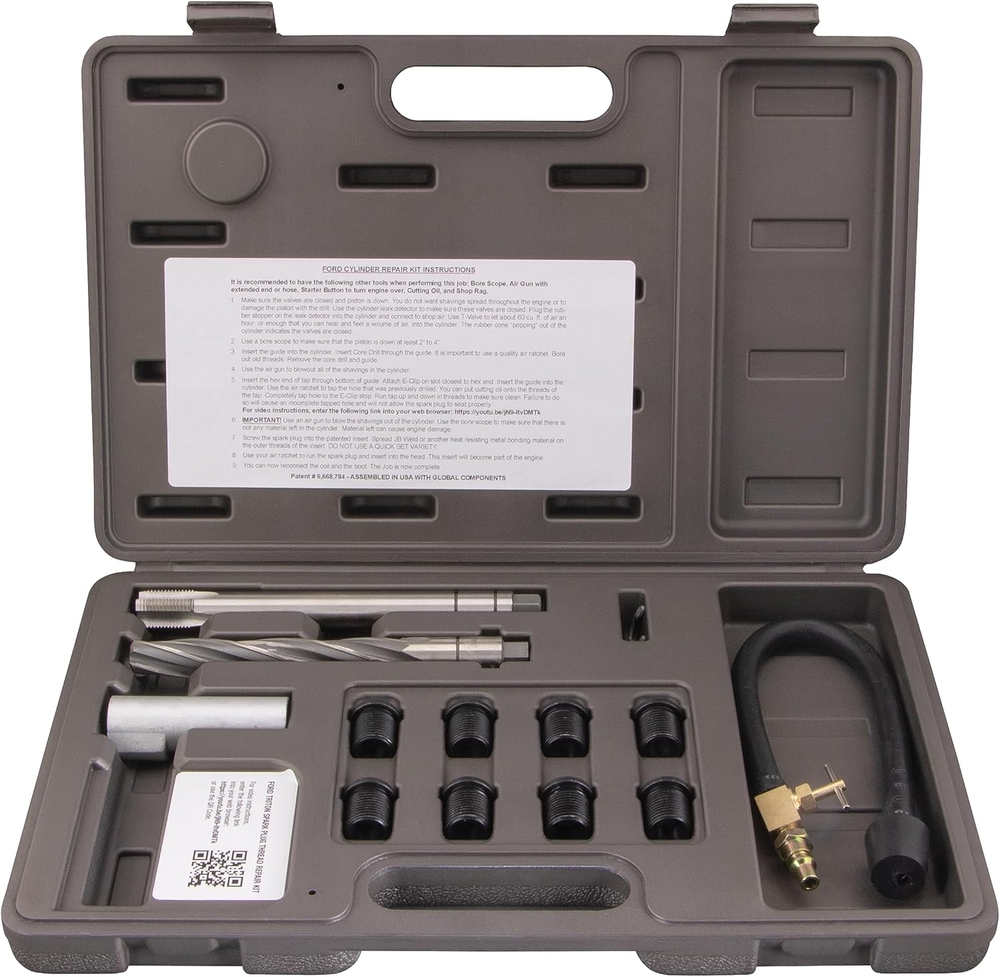 Image CalVan Tools 38900 Ford Spark Plug Thread Repair Kit 8-Inserts